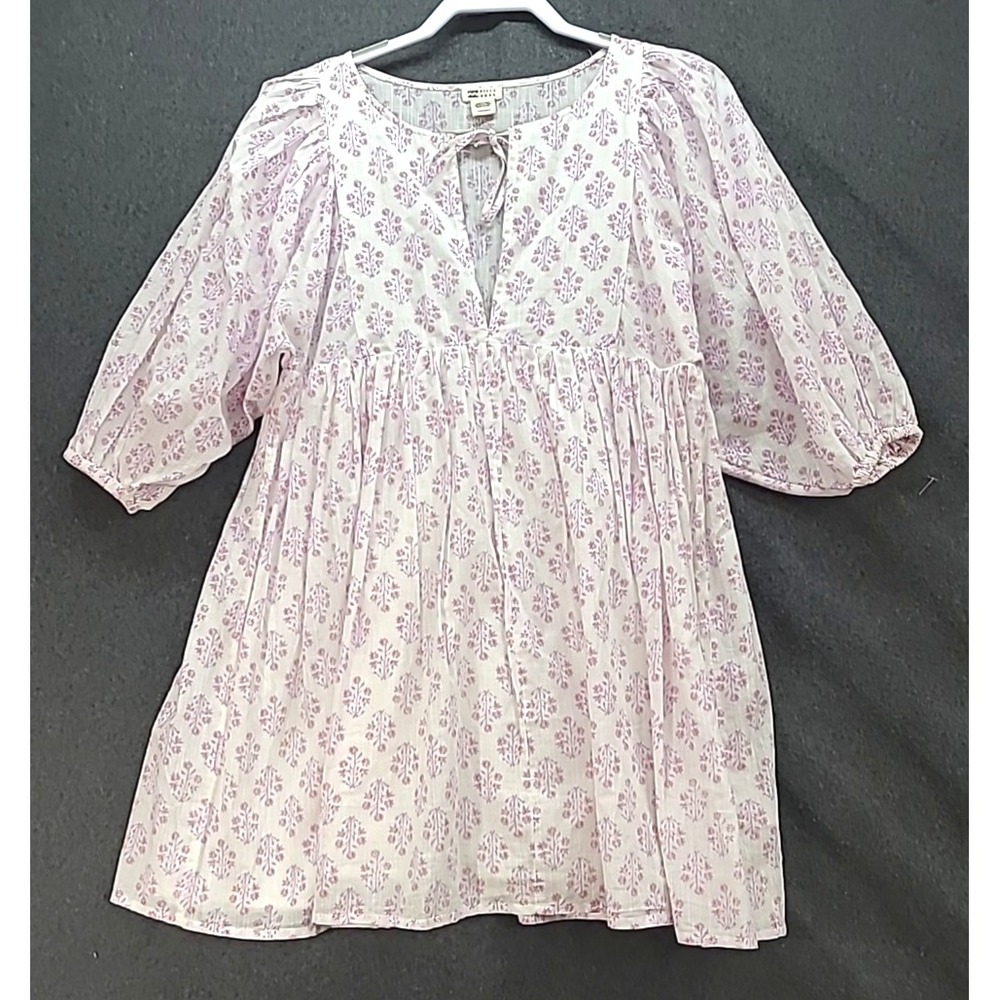 Billa‎ Bong XS Min Dress White Floral Baby Doll Balloon Sleeves Christmas Cruise